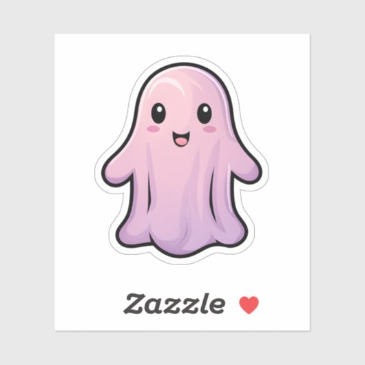 31 oktober Spooky Halloween Schattige roze spook Sticker (Vel)