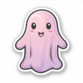 31 oktober Spooky Halloween Schattige roze spook Sticker (Voorkant)