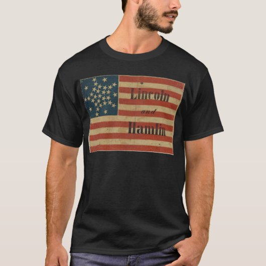 31 Star 1860 Lincoln en Hamlin American Flag T-shirt (Voorkant)