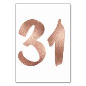 31 Tabel Aantal White Metallic roze Rose Gold Kaart (Achterkant)