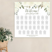 31 Tabel Ivory White Floral Wedding Seating Chart Poster