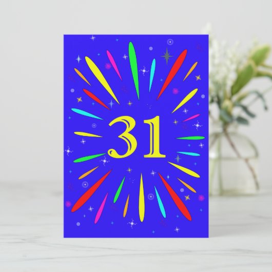 31e aanloopexplosie van de partij van Birthday Kaart (Staand voorkant)