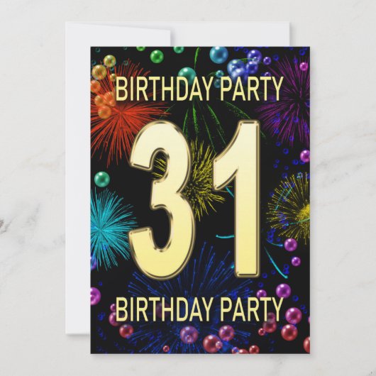 31e 'Birthday Party'-belletjes voor uitnodigingen  (Voorkant)