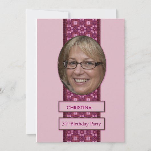 31e Birthday Party Invitation Afbeelding and Name Kaart (Voorkant)