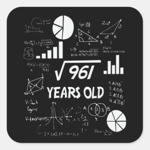 31e Birthday Square Root Wiskunde 31 jaar oude dag Vierkante Sticker