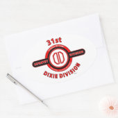 31E INFANTERIEDIVISIE "DIXIE DIVISION" OVALE STICKER (Envelop)