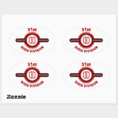 31E INFANTERIEDIVISIE "DIXIE DIVISION" OVALE STICKER (Vel)