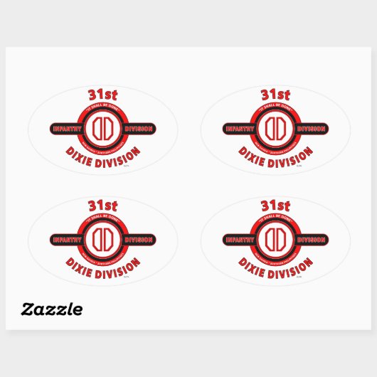 31E INFANTERIEDIVISIE "DIXIE DIVISION" OVALE STICKER (Vel)