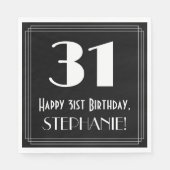 31e verjaardag ~ Art Deco geïnspireerd look "31", Servet (Voorkant)