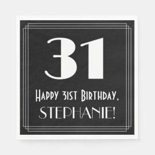 31e verjaardag ~ Art Deco geïnspireerd look "31",  Servet
