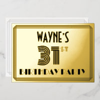 31e verjaardag — Art Deco Style "31" en naam