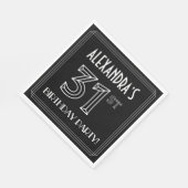 31e verjaardag: Art Deco Style + aangepaste naam Servet (Hoek)