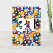 31e verjaardag biljartballen kaart (Voorkant)