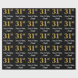 31e verjaardag: Elegant luxe Faux Gold-look # Cadeaupapier