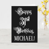 31e verjaardag: Fancy, elegant script + aangepaste Kaart (Gele Bloem)