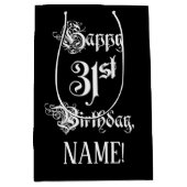 31e verjaardag: Fancy, elegant script + aangepaste Medium Cadeauzakje (Voorkant)