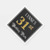 31e verjaardag — Fancy script, Faux Gold look Servet (Hoek)