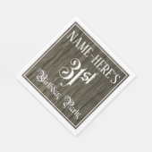 31e verjaardag — Fancy script, Faux Wood Kijk Servet (Hoek)