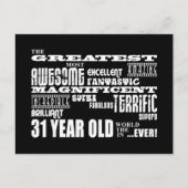 31e verjaardag feest grootste eenendertig jaar oud uitnodiging briefkaart (Voorkant)