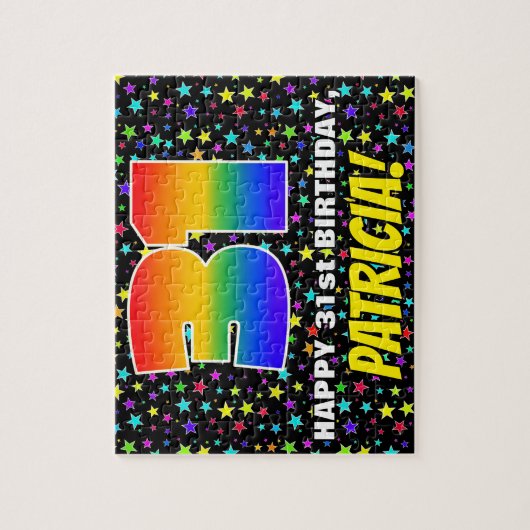 31e verjaardag — Fun, kleurrijk Star Field Pattern Legpuzzel (Verticaal)