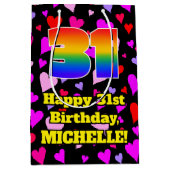 31e verjaardag: Heatpatroon van liefhebbers, regen Medium Cadeauzakje (Voorkant)