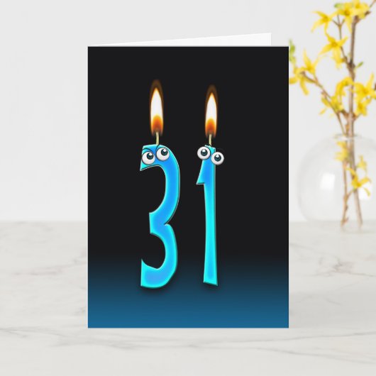 31e verjaardag kaarsen kaart (Gele Bloem)