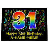 31e verjaardag - kleurrijke muzieksymbolen, Rainbo Groot Cadeauzakje (Voorkant)