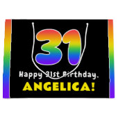 31e verjaardag: kleurrijke regenboog # 31, Naam va Groot Cadeauzakje (Voorkant)