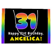 31e verjaardag: kleurrijke regenboog # 31, Naam va Groot Cadeauzakje (Achterkant)