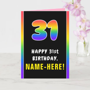 31e verjaardag: kleurrijke regenboog # 31, Naam va Kaart