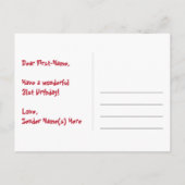 31e verjaardag: leuk hartjes patroon, regenboog 31 briefkaart (Achterkant)