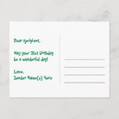 31e verjaardag – Leuke vuurwerkpatroon + Regenboog Briefkaart (Achterkant)