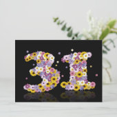 31e verjaardag, met bloembollen letters kaart (Staand voorkant)