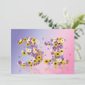 31e verjaardag, met bloembollen letters kaart (Staand voorkant)