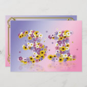 31e verjaardag, met bloembollen letters kaart (Voorkant / Achterkant)