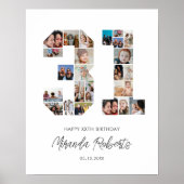 31e verjaardag nummer 31 aangepaste fotocollage poster (Voorkant)