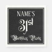 31e verjaardag Partij — Fancy Manuscript + de Naam Servet (Voorkant)