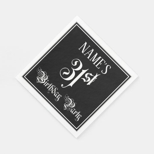 31e verjaardag Partij — Fancy Manuscript + de Naam Servet (Hoek)