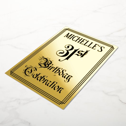 31e verjaardag Partij — Legant Manuscript + de Naa Folie Uitnodiging (Gedraaid)