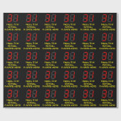 31e verjaardag: Red Digital Clock Style "31" + naa Cadeaupapier (Vlak)