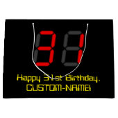 31e verjaardag: Red Digital Clock Style "31" + naa Groot Cadeauzakje (Voorkant)