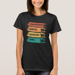 31e Verjaardag Retro Vintage Geweldige sinds 1 aug T-shirt