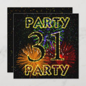 31e verjaardag uitnodiging met vuurwerk (Voorkant / Achterkant)