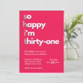 31e Verjaardag Uitnodiging voor Haar Dertig Één Bd (Staand voorkant)