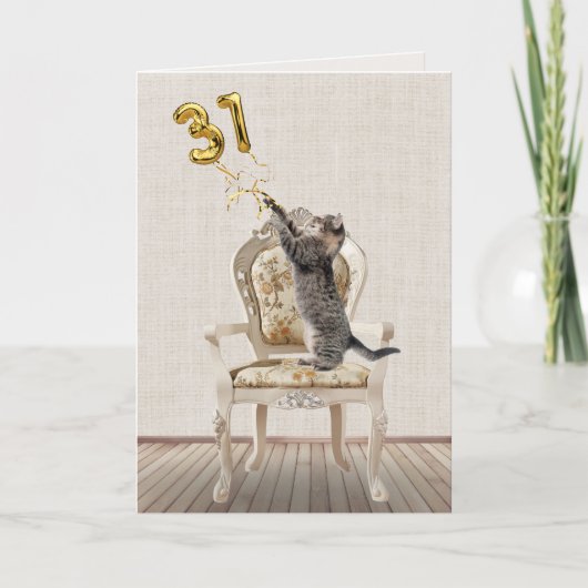 31e verjaardag van de ballonnen en de kat van de t kaart (Voorkant)