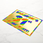 31e verjaardag van de Fun, regenboogspectrum "31" Folie Uitnodiging (Gedraaid)