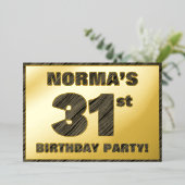 31e verjaardag van de partij van Birthday - Vette, Folie Uitnodiging (Staand Voorkant)