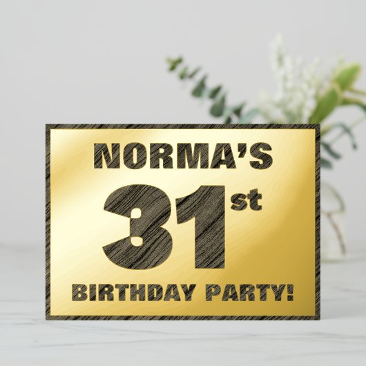 31e verjaardag van de partij van Birthday - Vette, Folie Uitnodiging (Staand Voorkant)