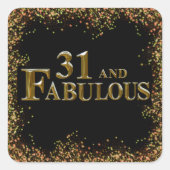 31e verjaardag vierkante sticker (Voorkant)