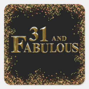 31e verjaardag vierkante sticker